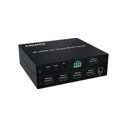 Videocast 4K HDMI Quad Screen Real Time Multiviewer With HDMI Seamless Switcher