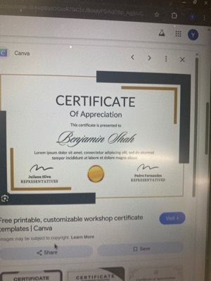 Certificate papers