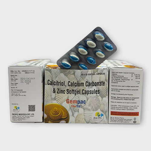 Calcitriol Calcium Carbonate And Zinc Softgel Capsules - 10 x 10 Strip, Room Temperature Storage, Suitable for Adults, General Medicine