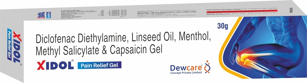 XIDOL GEL - Diclofenac, Methyl Salicylate, Linseed Oil, Menthol, Capsaicin | Pain-Relief Gel for Fast Action and Soothing Comfort
