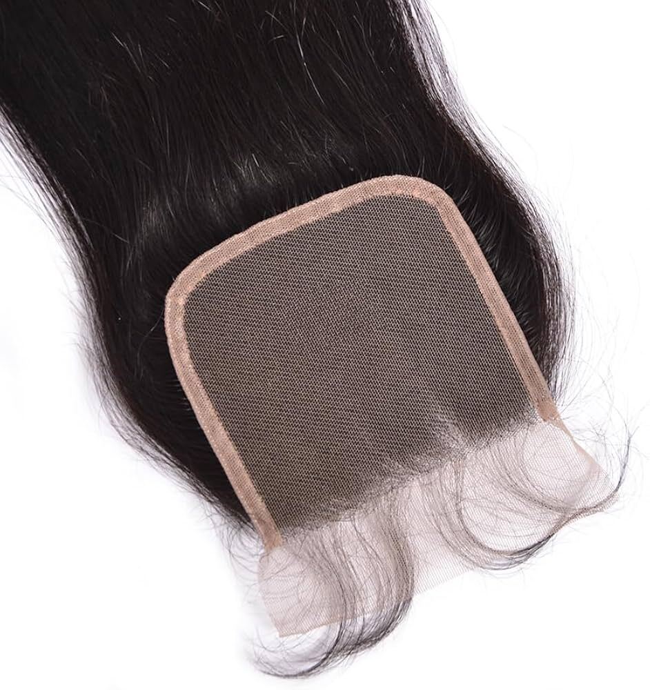 4x4 Lace Closure  100% Human Hair, Swiss Lace, No Tangle, No Shedding, Natural Black, 18 Inches