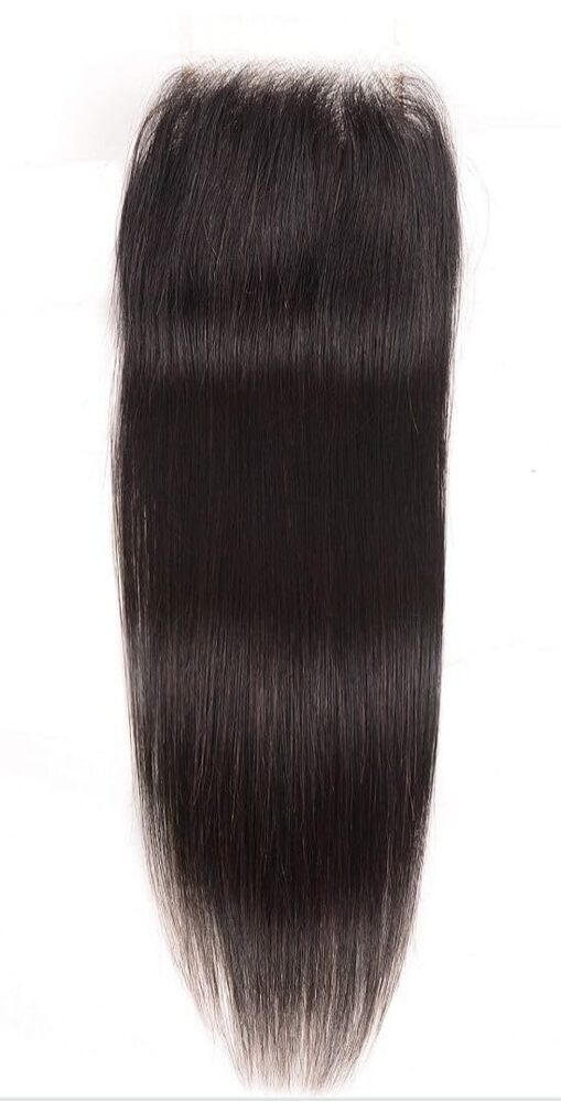 4x4 Lace Closure  100% Human Hair, Swiss Lace, No Tangle, No Shedding, Natural Black, 18 Inches