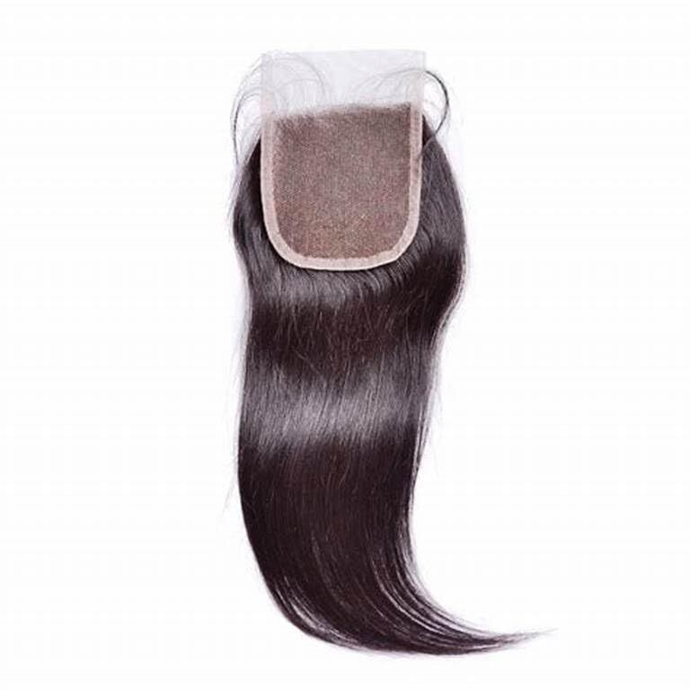 4x4 Lace Closure  100% Human Hair, Swiss Lace, No Tangle, No Shedding, Natural Black, 18 Inches