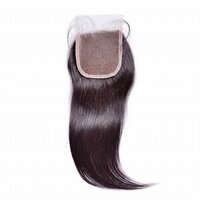 4x4 Lace Closure  100% Human Hair, Swiss Lace, No Tangle, No Shedding, Natural Black, 18 Inches