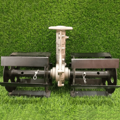 14 Inch Flat Type Weeder Tiller Attachment For Brush Cutter - Color: Black