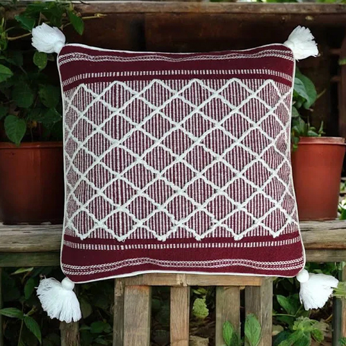 Decorative Cushion Cover - 100% Cotton, Customizable Sizes, Various Color Options - Elegant Plain Design with Zipper Closure for Easy Use