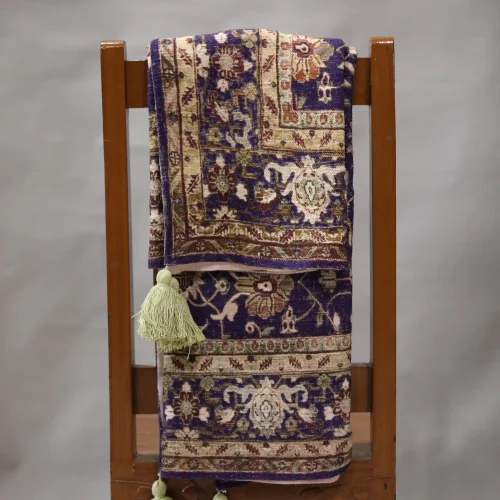 Pure Cotton Digital Printed Throw Blanket With Tassels
