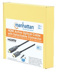 Manhattan 355513 High-speed Hdmi Active Optical Cable With Detachable Connector, 20 M (65 Ft.)