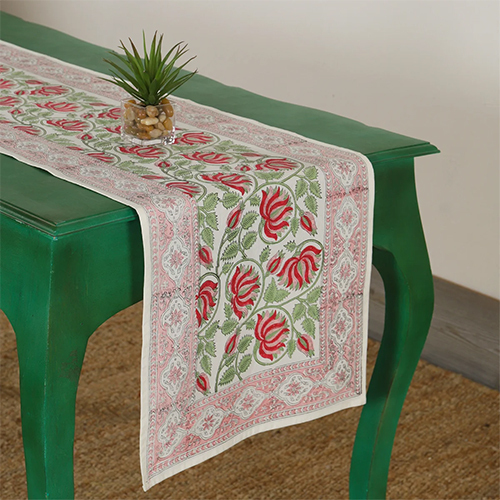Hand Block Printed Cotton Cloth Table Runner