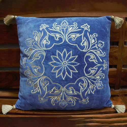 Blue Velvet Cushion Cover