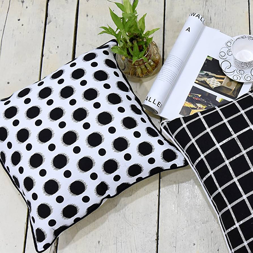 Black And White Polka Dot Cushion