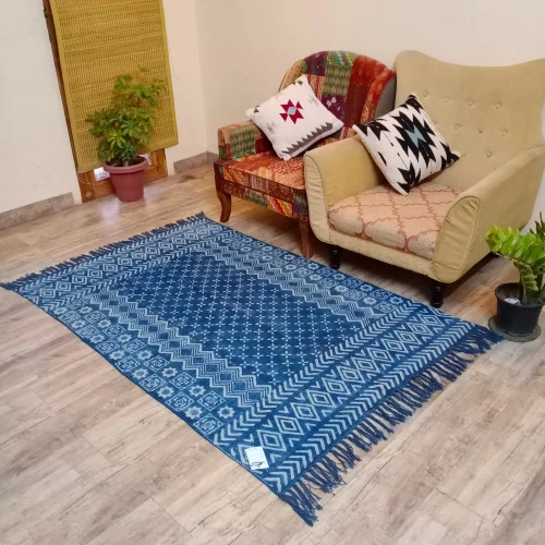 Handmade Screen Printed Area Modern Floor Rug