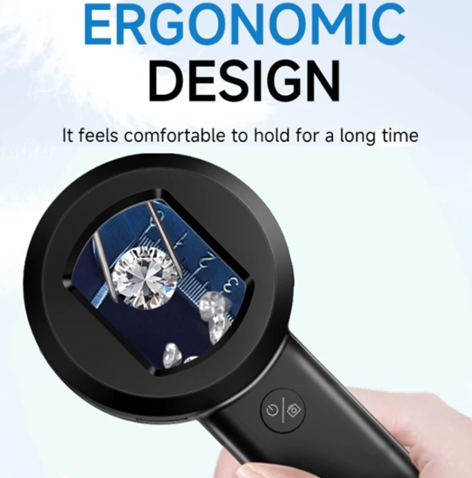 Digital Microscope Handheld Hd Electronic 30x Magnifying With 2" Lcd Screen, White And Uv Lights