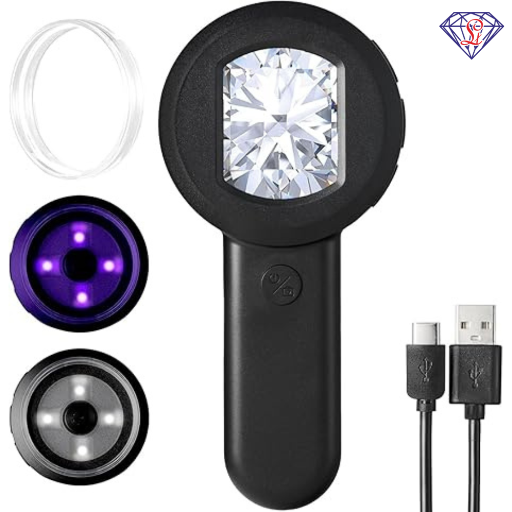 Digital Microscope Handheld Hd Electronic 30x Magnifying With 2" Lcd Screen, White And Uv Lights