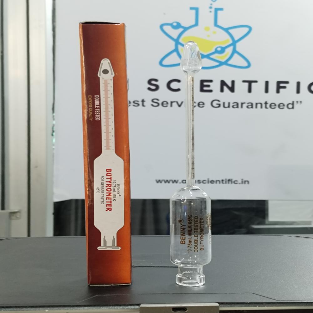 Glass Butyro Meter For Milk Testing At 65 De - Color: Transparent