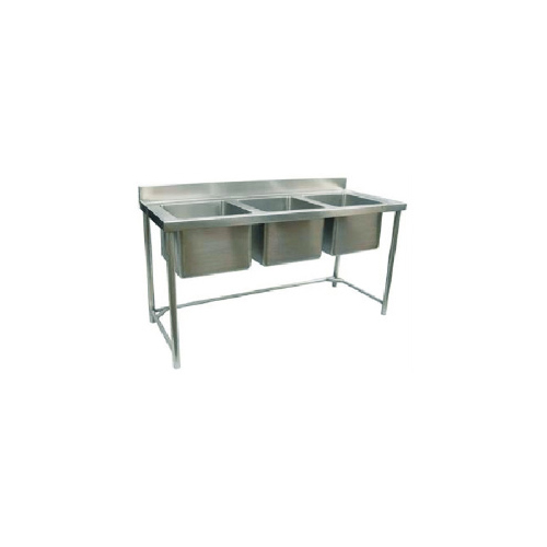 Three Sink Unit - Color: Silver