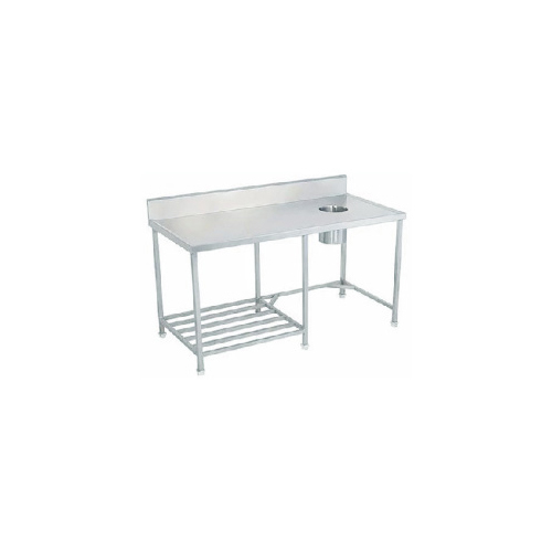 Solied Dish Landing Table With Garbage Chute - Color: Silver