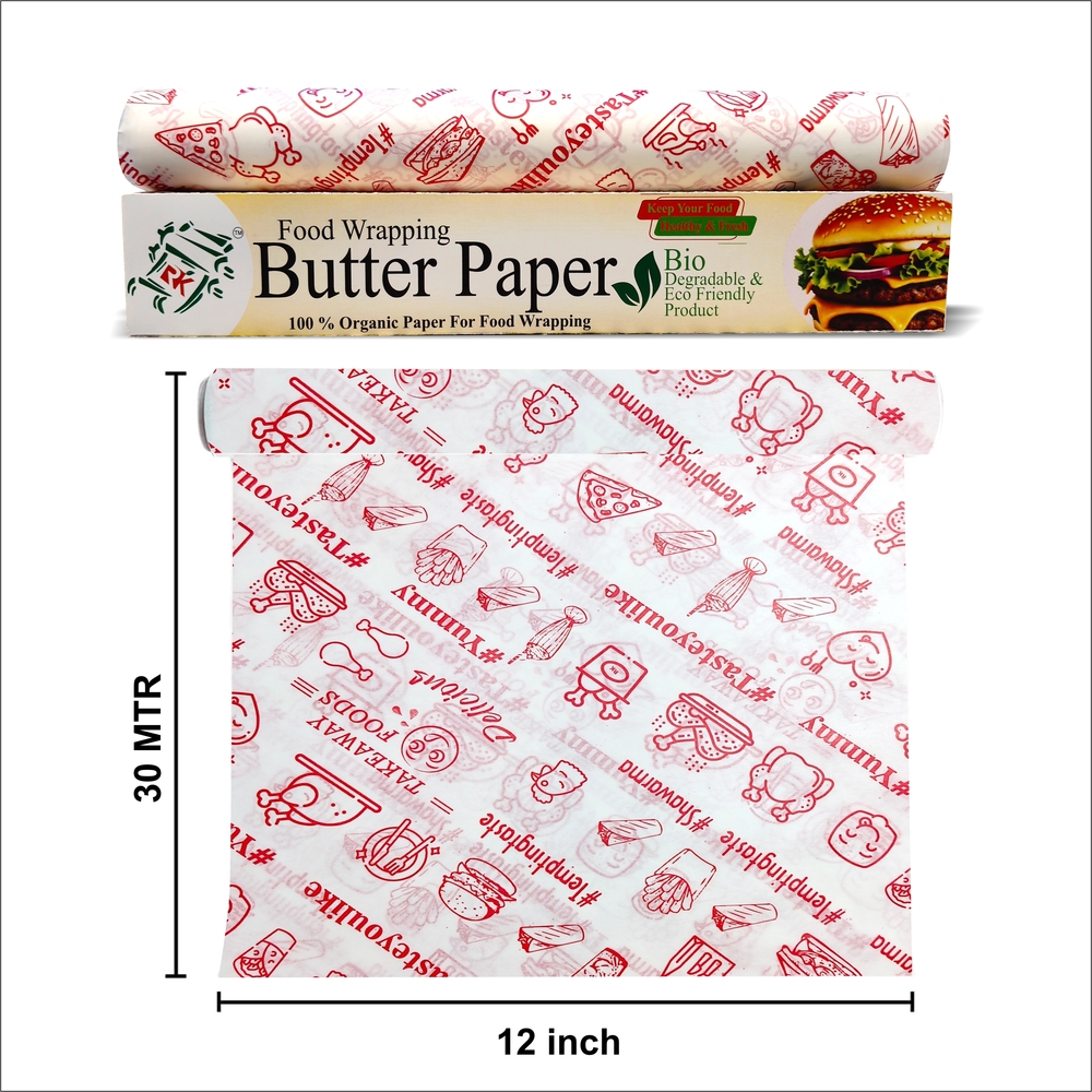 Butter Paper 30 MTR Nonveg Red Printed Paper