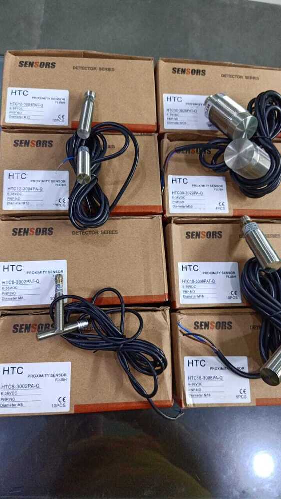 धातु का फेस प्रॉक्सिमिटी सेंसर HTC 6-36VDC, HTC18-3008PAT-Q/18MM व्यास, PNP NO, SD-8MM, फ्लश प्लग प्रकार