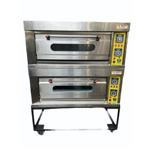 SS Electric Double Deck 4 Tray Pizza Oven