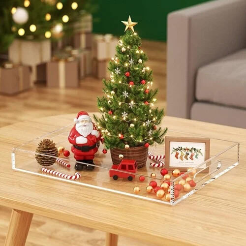 Clear Serving Tray Acrylic Decorative Tray Organiser