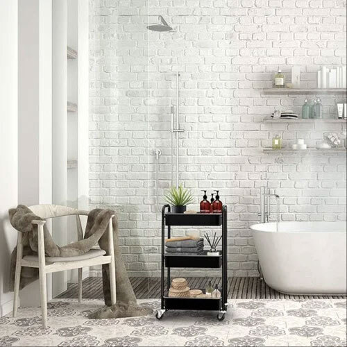 3-Tier Rolling Acrylic Storage Organizer Mobile Utility Cart, Kitchen Cart with Caster Wheels
