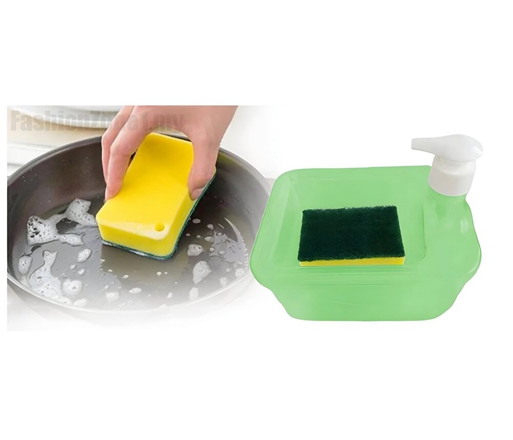 2 In 1 Liquid Soap Dispenser - Durable Plastic , Glossy Pink Finish In Rectangular Shape, Available In Multiple Sizes