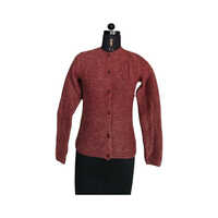 Ladies Woolen Cardigan - High-Quality Woolen Material, Available in Various Sizes and Colors, Features Long Sleeves and Plain Design