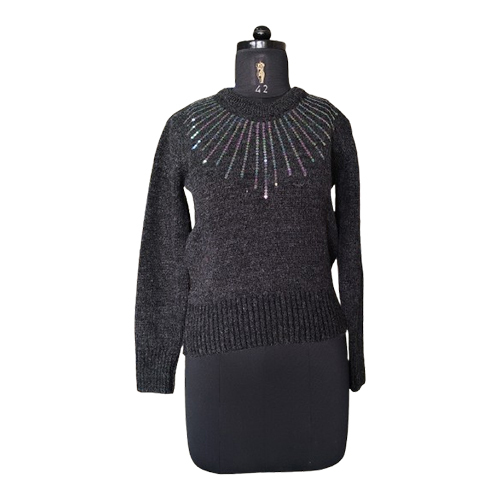 Ladies Black Shaded Sweater