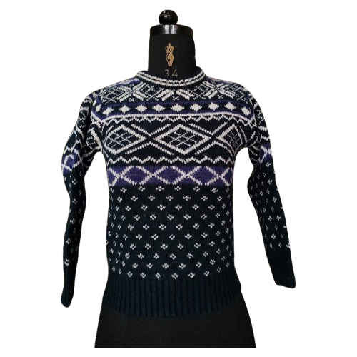 Round Neck Black Shaded Sweater