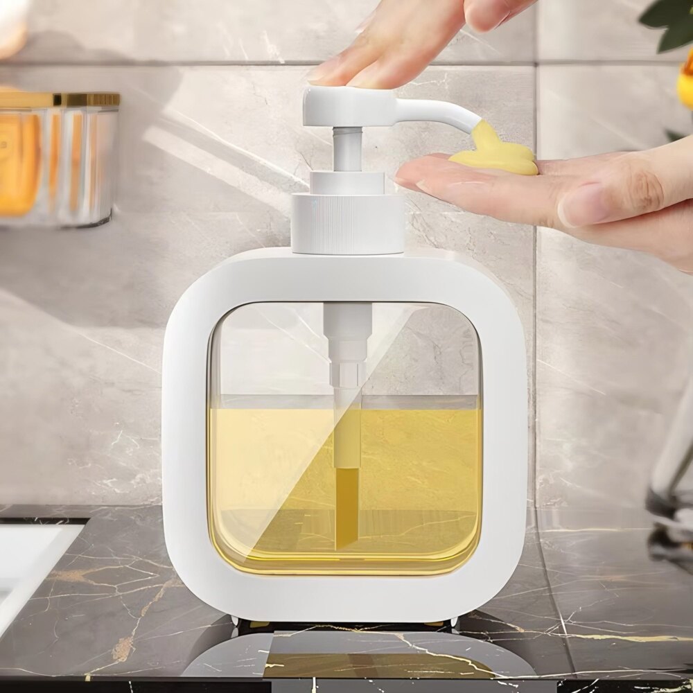 Plastic Liquid Soap Dispenser - Plastic, Different Sizes, Glossy Black | Rectangular Design For Bathrooms & Kitchens, Stylish And Durable