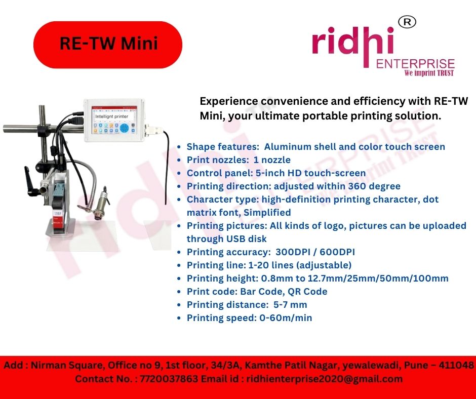 Re-tw Mini Printer - Automatic Grade: Semi-automatic