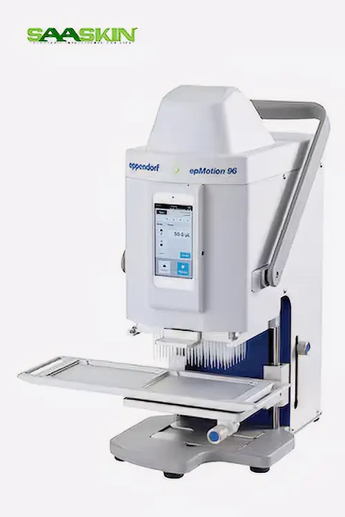 Eppendorf Epmotion With 2-position Slider - High-grade Plastic And Metal, 53x66x69 Cm, White/blue | Automated Pipetting, Touchscreen Interface, Epblue Software, Optional Barcode Reader