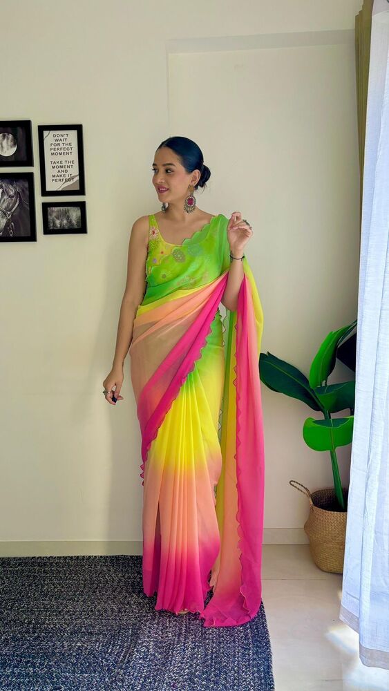 Designer Embrodary Work Saree