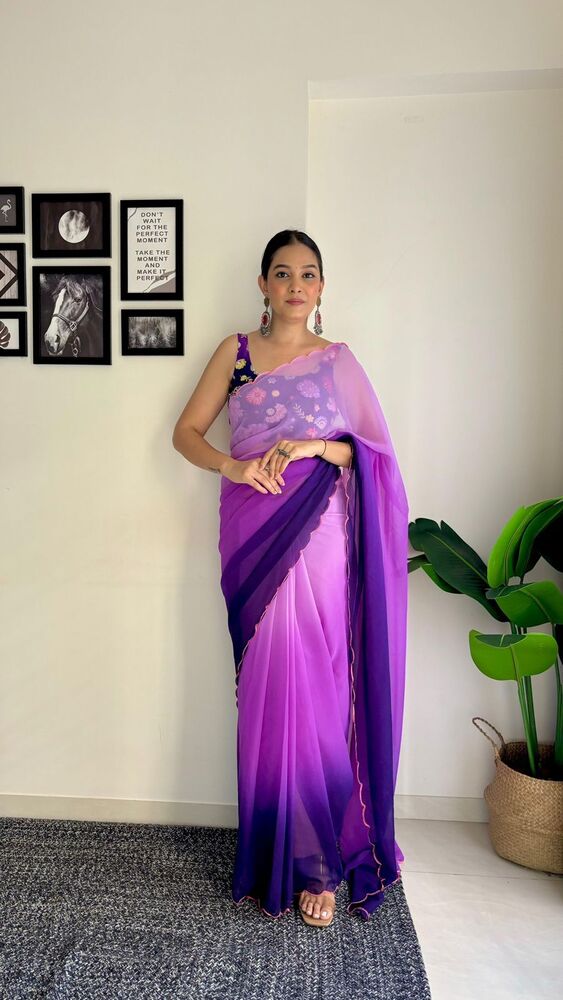 Designer Embrodary Work Saree