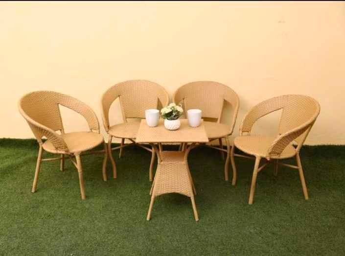 Outdoor Wicker Garden chair set 4 chair 1 table