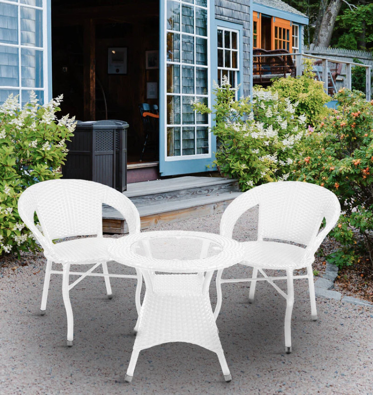 Outdoor Wicker Garden chair set 4 chair 1 table