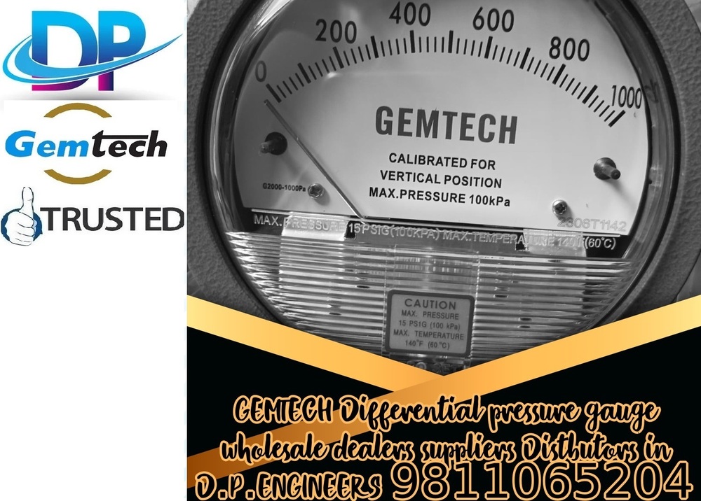 Suppliers GEMTECH Differential Pressure Gauges by Haldwani Uttarakhand
