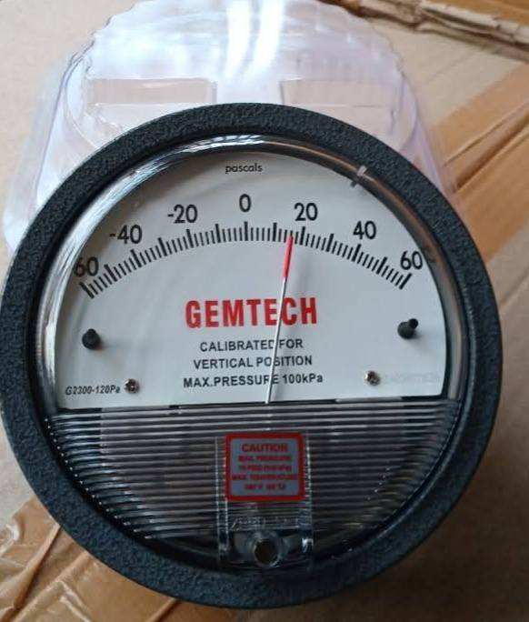 G2000-250PA - GEMTECH Differential Pressure Gauge 250 Pa