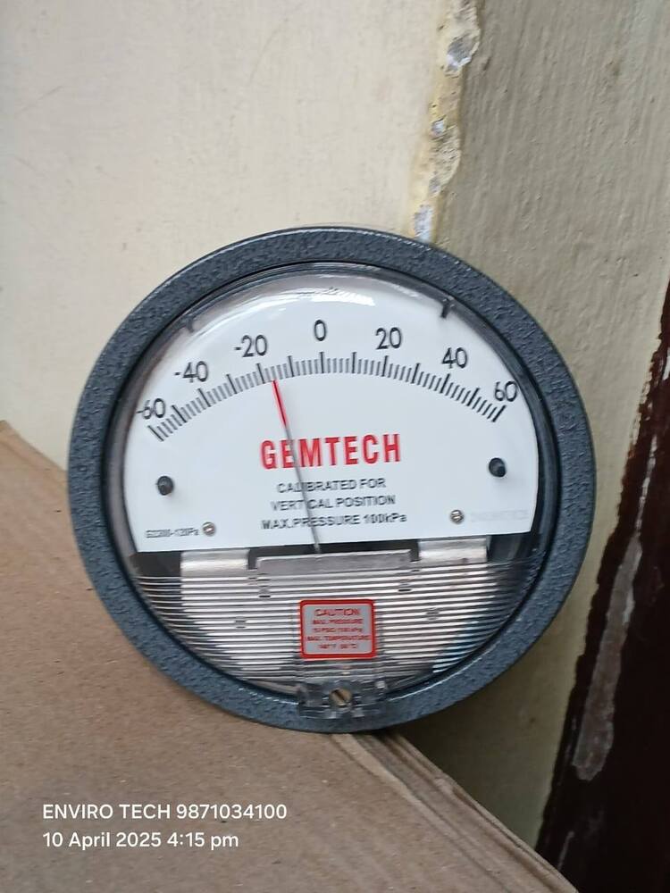 Gemtech Differential Pressure Gauge Range 1.25-0-1.25 Kpa - Accuracy: 2% (-Ha Model 1) Of Fs (3% (-Ha 1.5%) On -0