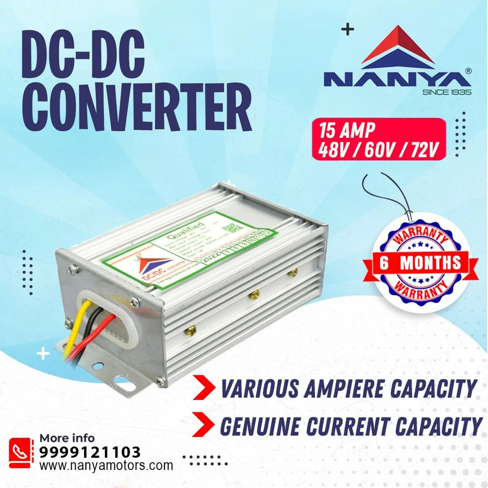 Aluminium 15 Amp DC DC Convertor for E Rickshaw, 12V, 48/60V