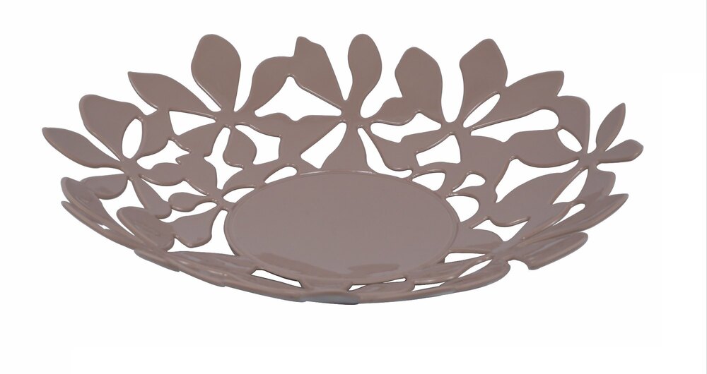 Plastic Fruit Basket - Durable Plastic, Round Shape, Brown Color | Easy To Clean, Indian-style, Seamless Design Without Handles