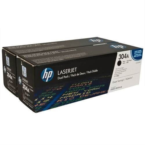 HP 304A Black Toner Cartridge (Dual Pack)