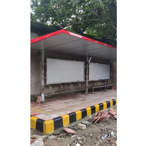 Stainless Steel Bus Stop Shelter With Solar Panel - Color: Customize Color