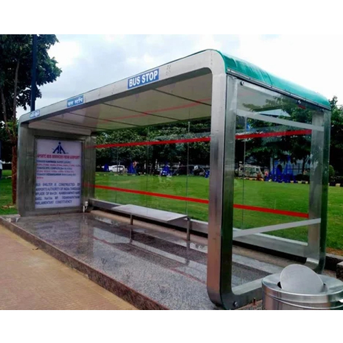 SS कांच की बस शेल्टर