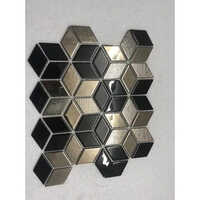 Rhombus Metal Mosaic Tile Silver - Thickness: 6-8 Millimeter (mm)
