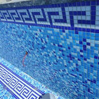 Glass Mosaic Tiles For Swimming Pool - Color: Blues