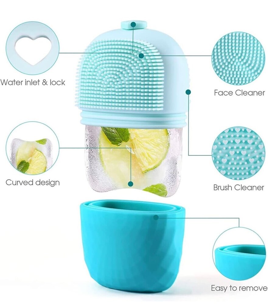 Silicone Ice Roller - Silicone Material, Different Sizes, Stylish Pink Color | Multi-purpose Tool For Face, Neck, And Eye Use