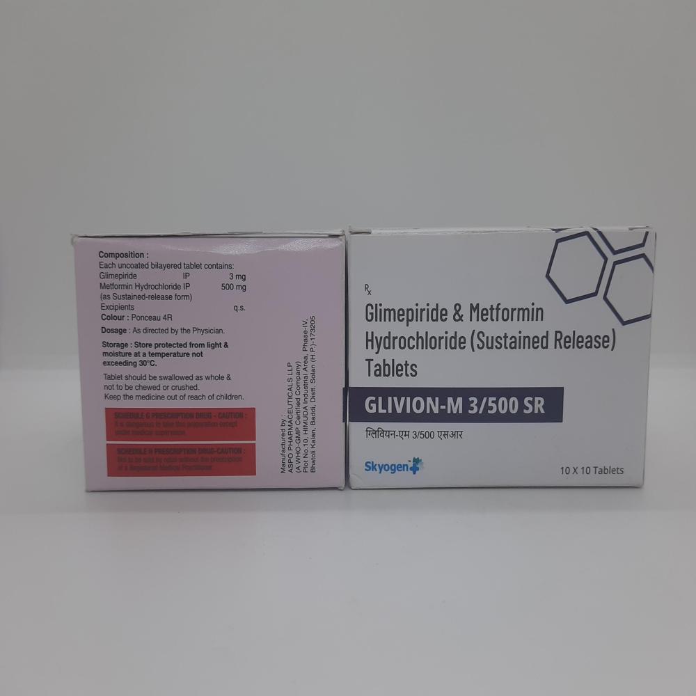 GLIMEPIRIDE 3MG METFORMIN HYDROCHLORIDE 500MG SR TAB