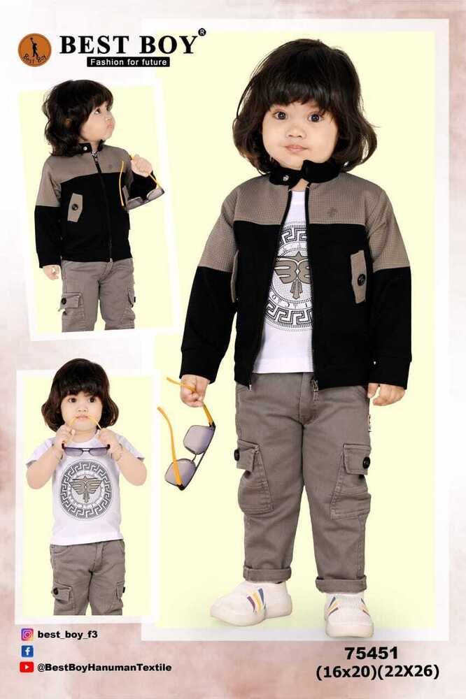 kids cargo pant with jacket & TSHIRT